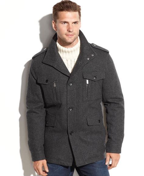 michael kors men coat wool polyester|Michael Kors wool winter coats.